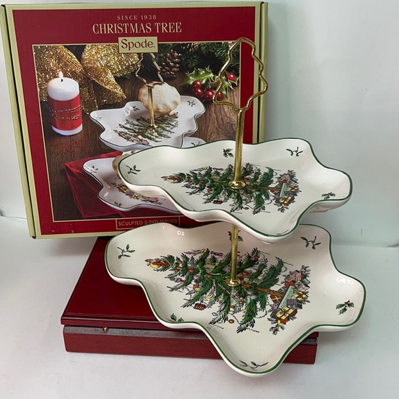 Spode Dining Spode Christmas Tree Tidbit Tray Poshmark